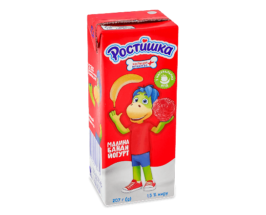 Йогурт Ростишка Малина банан питний 1,5%