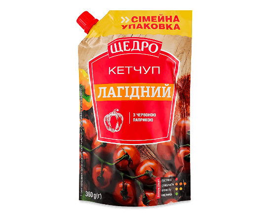 Кетчуп Щедро Лагідний з червоною паприкою д/п