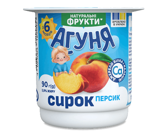 Сирок Агуня персик для дітей від 6 місяців 3,9%