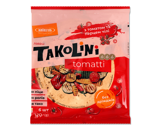 Лаваш Київхліб Takolini Tomatti з томат-перц чилі