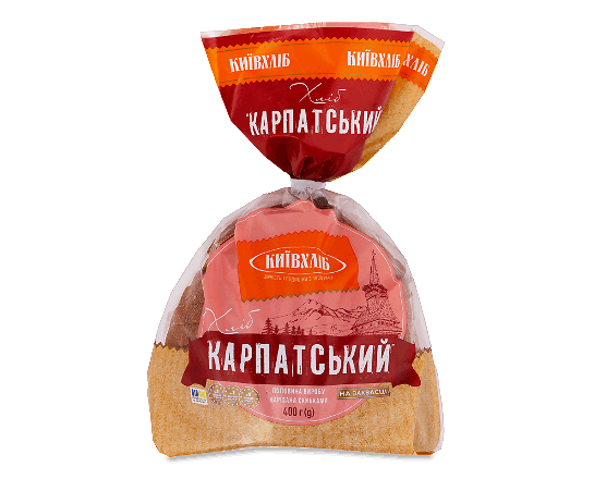 Хліб Київхліб Карпатський половинка нарізаний