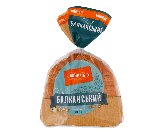 Хліб Київхліб Балканський половинка нарізаний