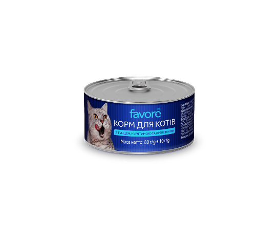 Корм для котів Favore тунець-курятина-креветки
