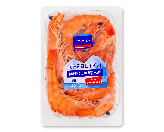Креветки Norven варено-охолоджені цілі 20/40
