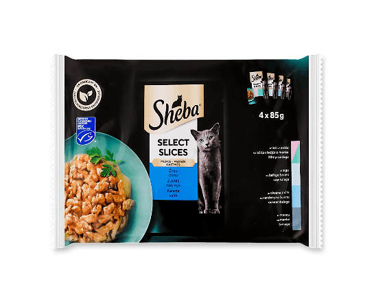 Корм для котів Sheba Select Slices рибне асорті в соусі